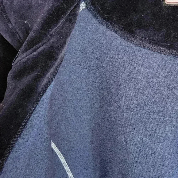 Vintage Y2K Boca Velour Zip-Up Sweatshirt L Navy - Picture 10 of 12